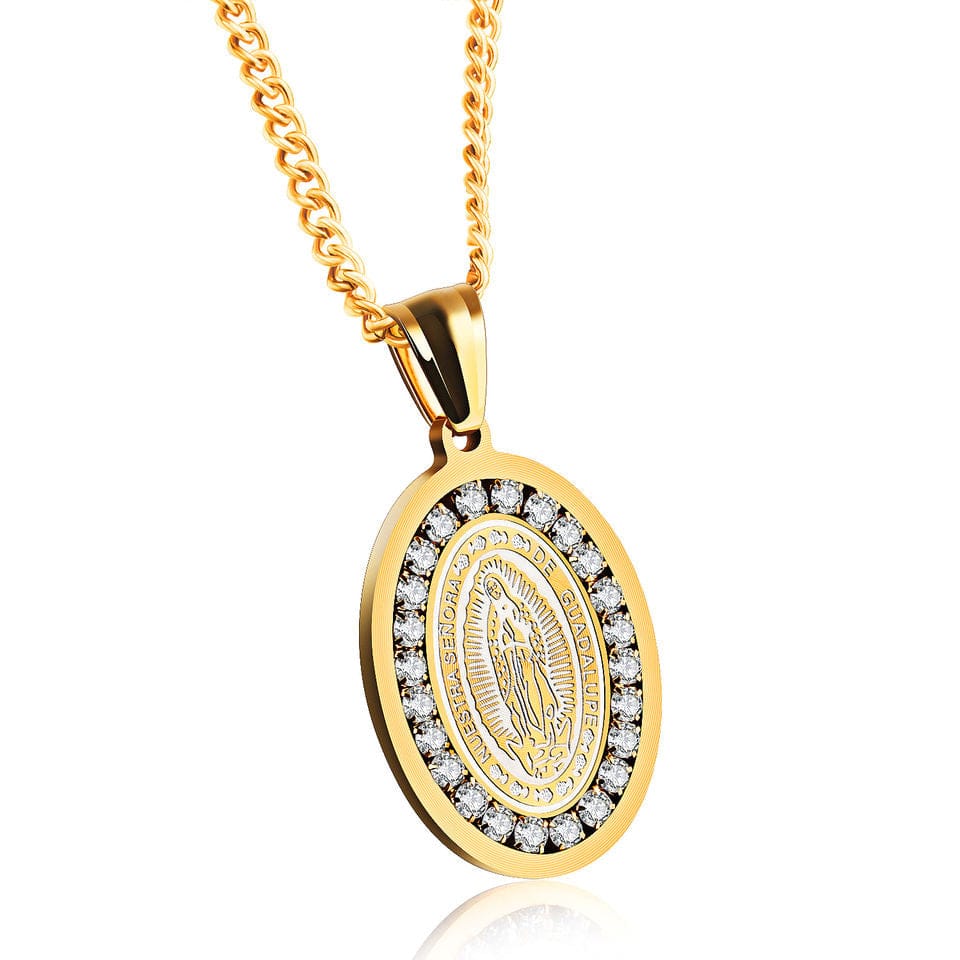 Oval-Zircon Mary Necklace