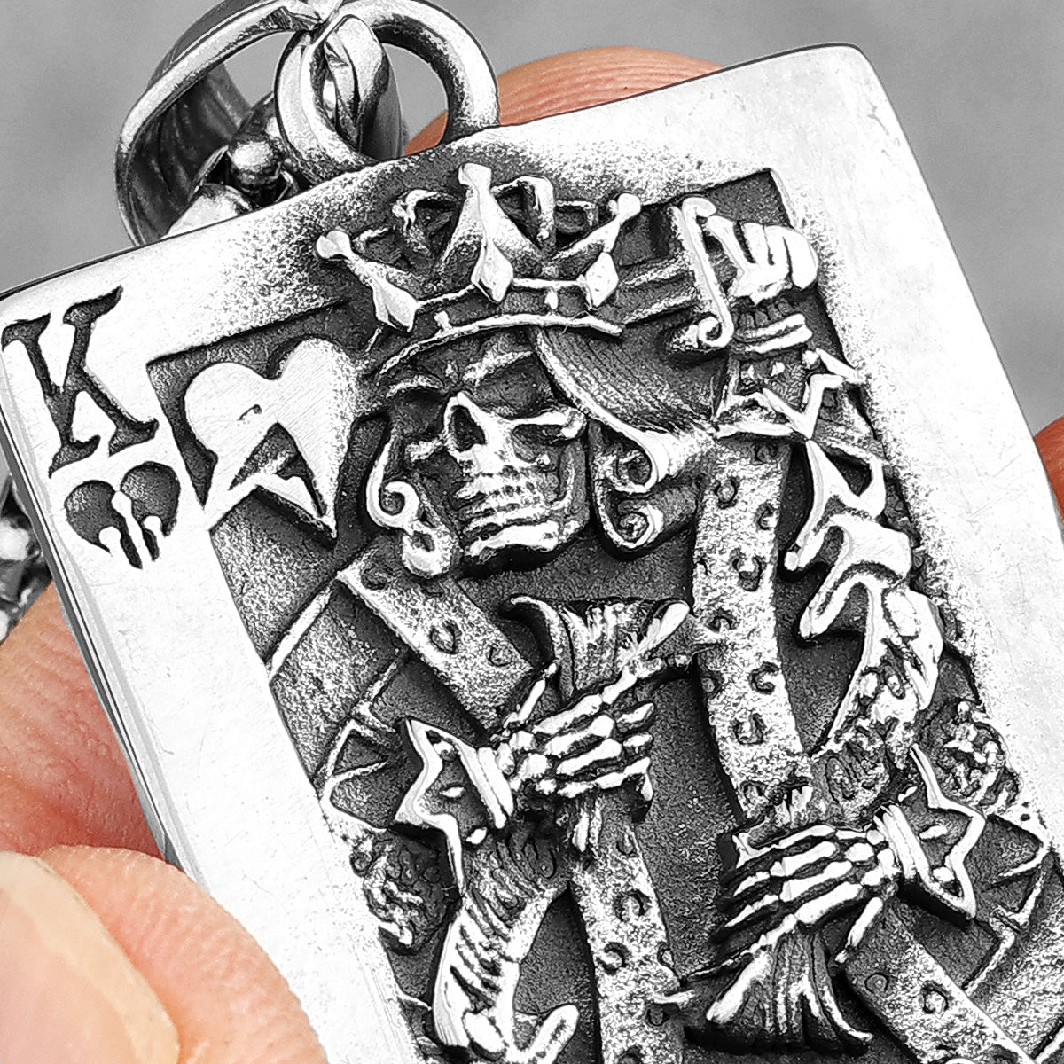 Skeleton King Card Necklace