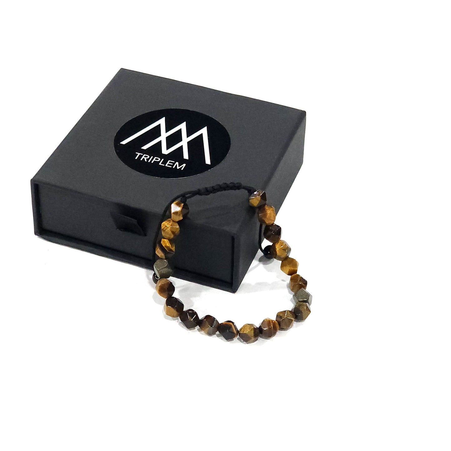 Geometric Tiger Eye Gemstone Bracelet