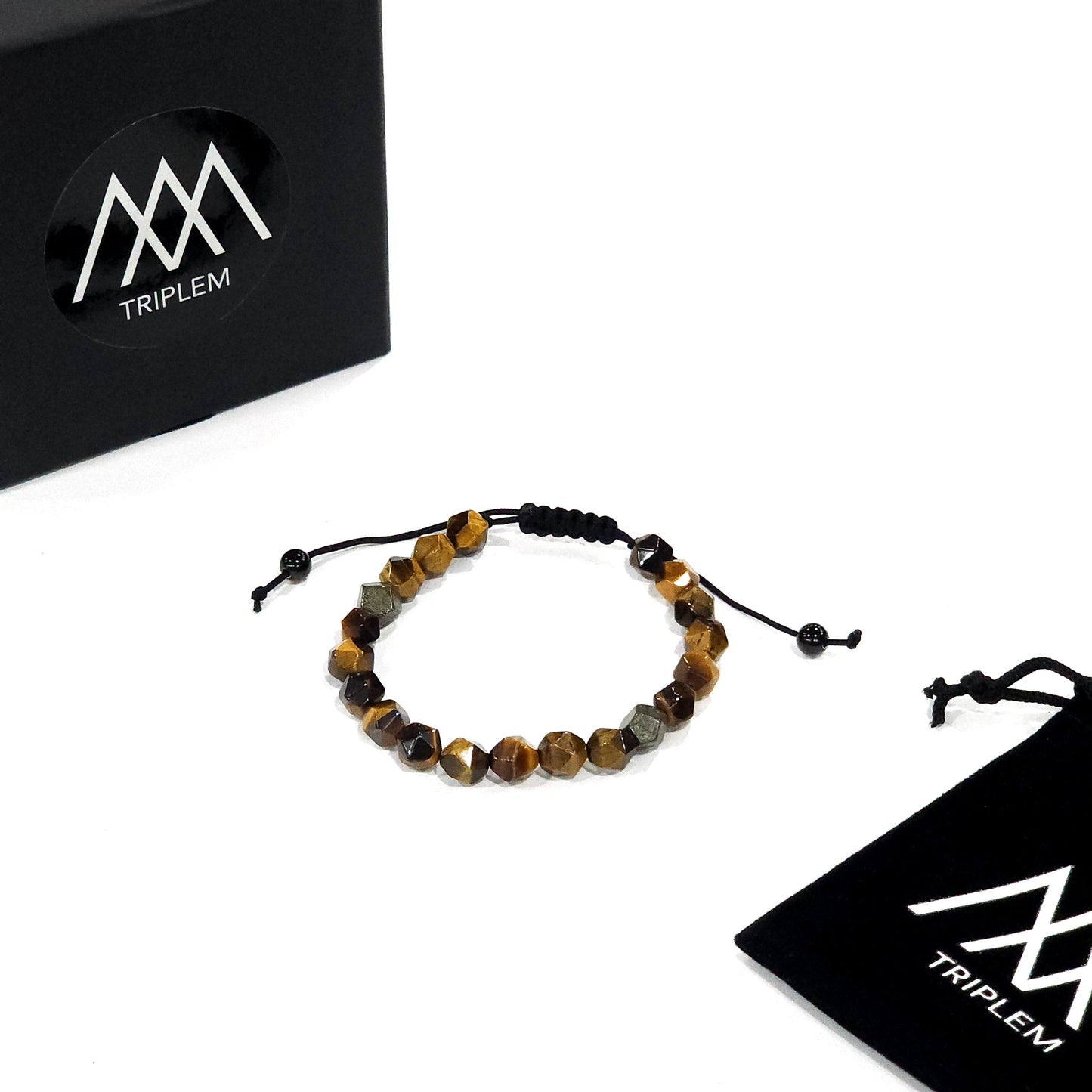 Geometric Tiger Eye Gemstone Bracelet