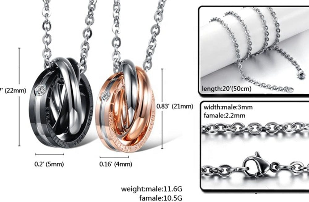 Triple Ring Necklace Pair