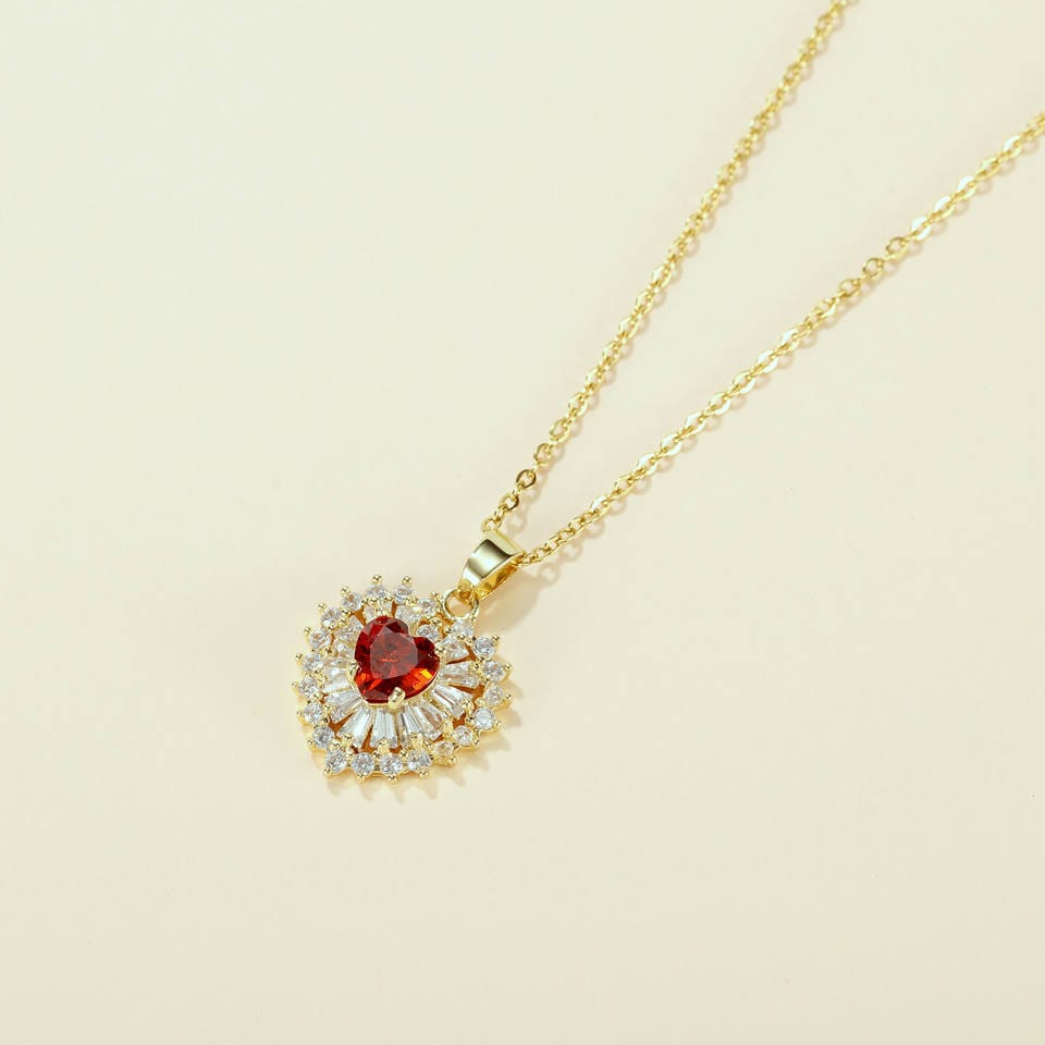 Zircon Red Heart Necklace