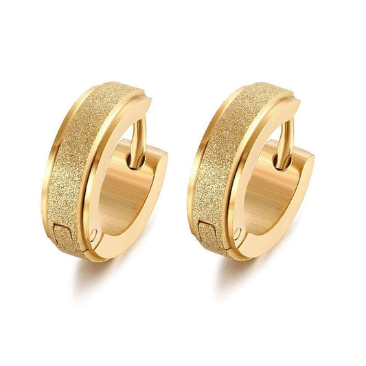 Hinged Circular Zircon Dust Earring