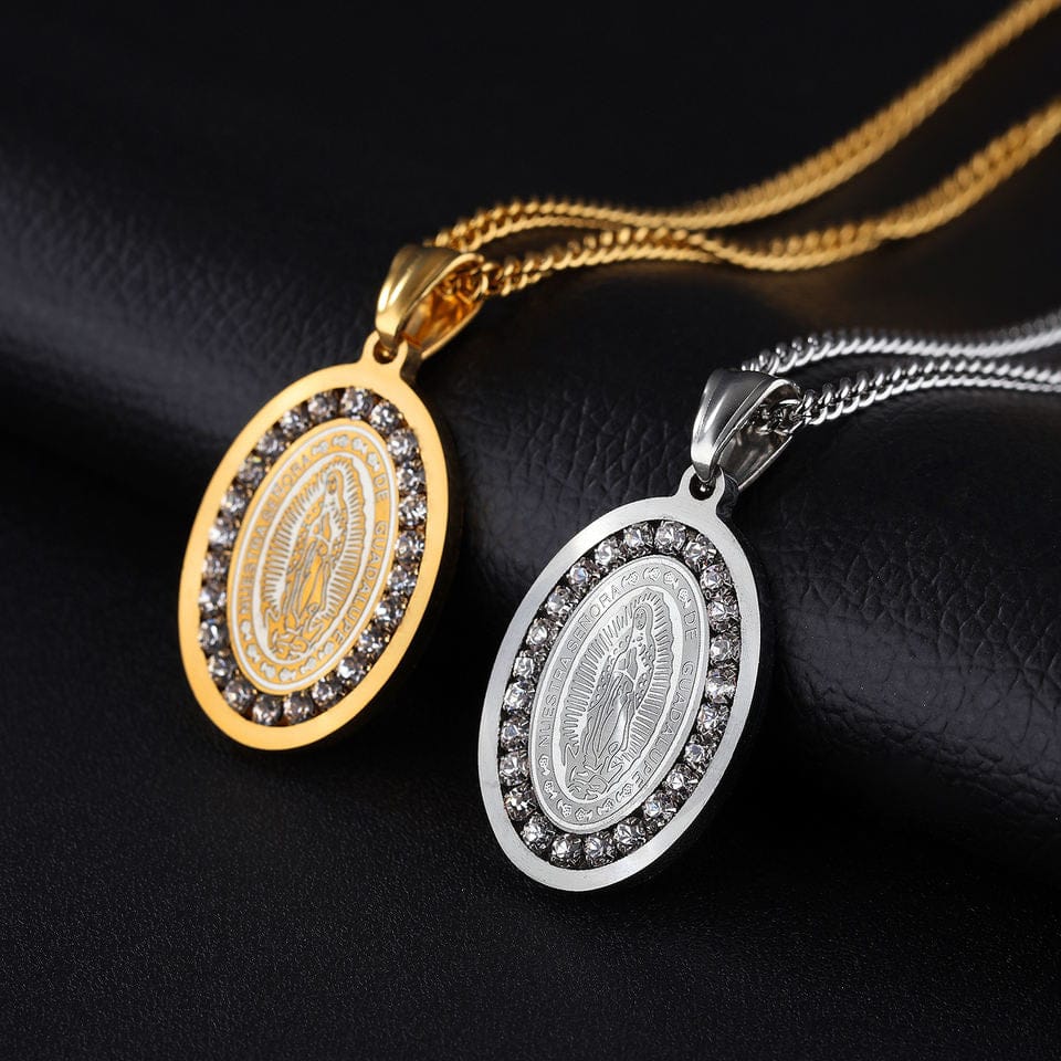 Oval-Zircon Mary Necklace