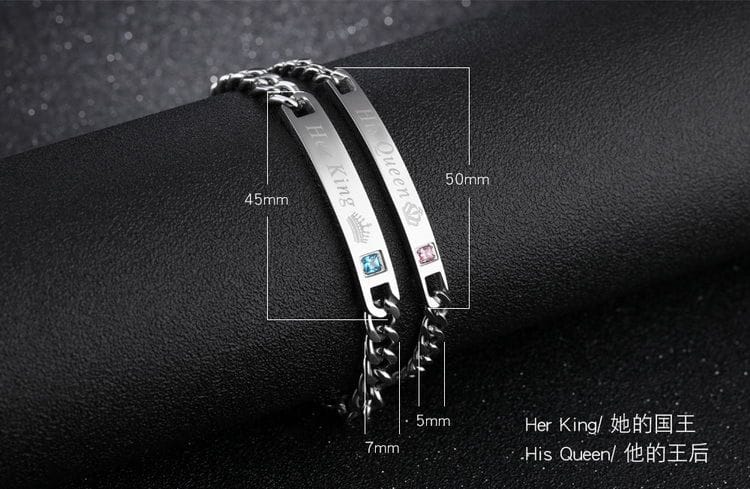 Her King and His Queen Bracelet Pair